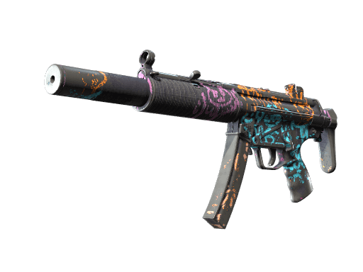 MP5-SD | Neon Squeezer (Battle-Scarred) Item Image